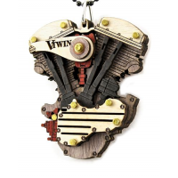 V Twin Motorcycle Engine Pendant